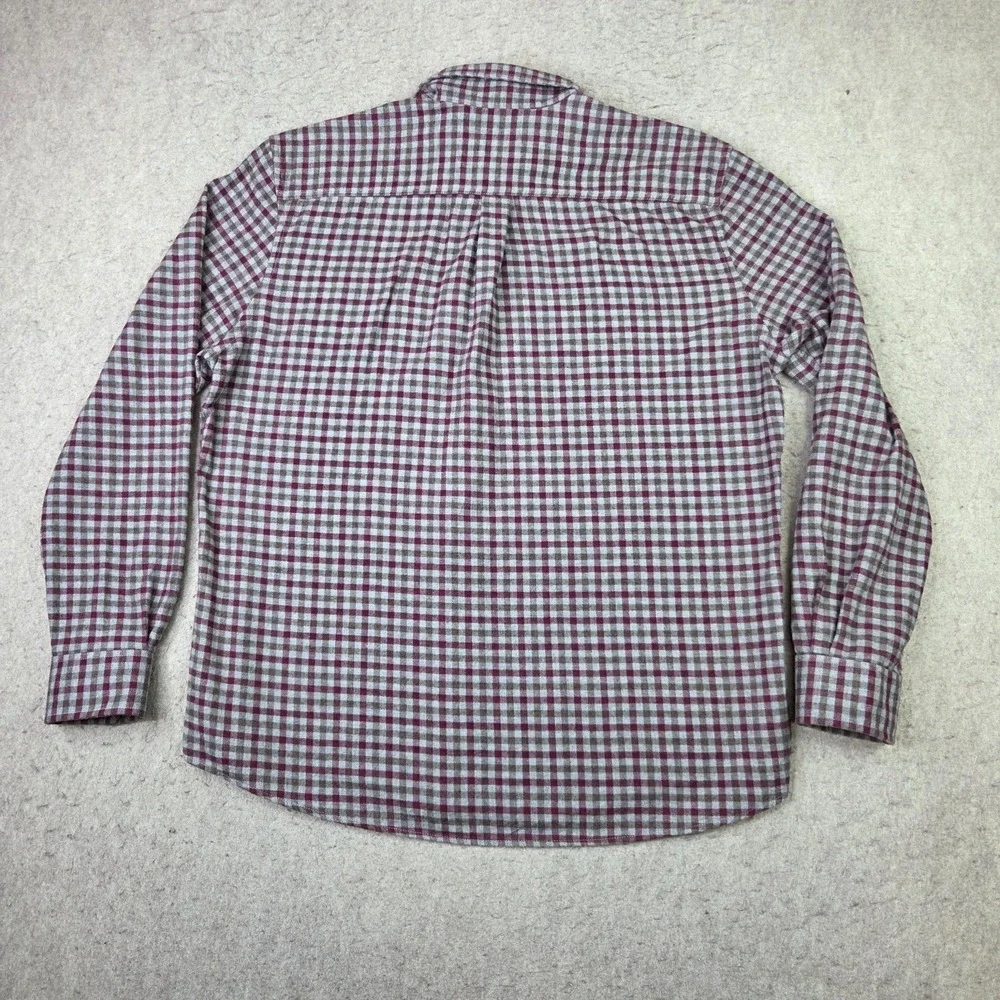 Johnnie-O Hangin out Flannel Shirt Mens L Red Gingham Check Long Sleeve Button